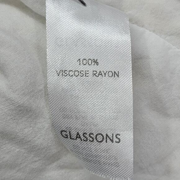 Glassons Dress Womens 14 Yellow Floral Tie Puff Sleeve Button Front Mini Boho - Picture 6 of 12